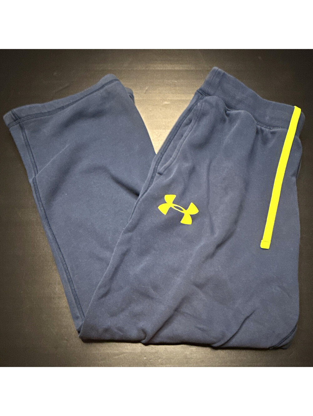 Under Armour Mens L Loose Blue Fleece Sweatpants Drawstring Elastic Waist